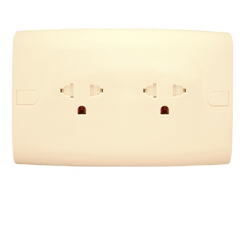 Universal Socket 2g 16 Amp Size 7x14 cm Beige ALF Classic | Al Fanar